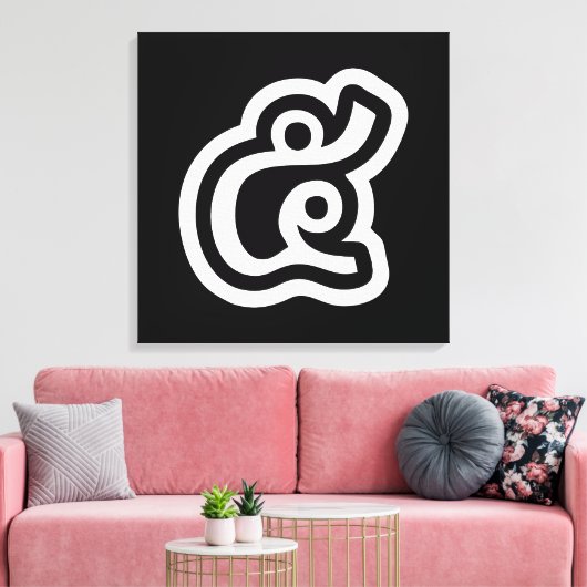 Thailand nummer 5 / Vijf / ๕ (Haa/Ha) Thaise scrip Canvas Afdruk (Insitu (Woonkamer))