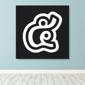 Thailand nummer 5 / Vijf / ๕ (Haa/Ha) Thaise scrip Canvas Afdruk (Insitu (Houten vloer))