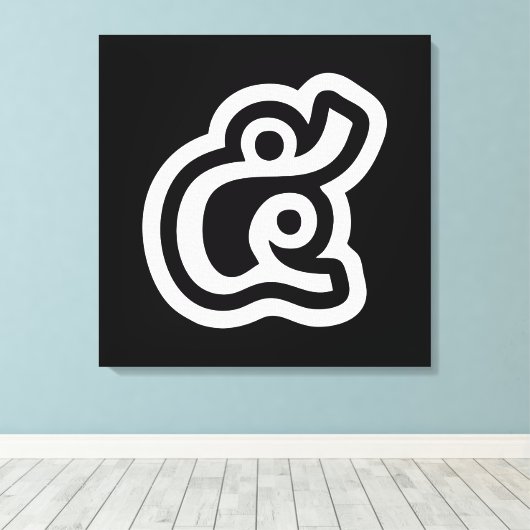 Thailand nummer 5 / Vijf / ๕ (Haa/Ha) Thaise scrip Canvas Afdruk (Insitu (Houten vloer))