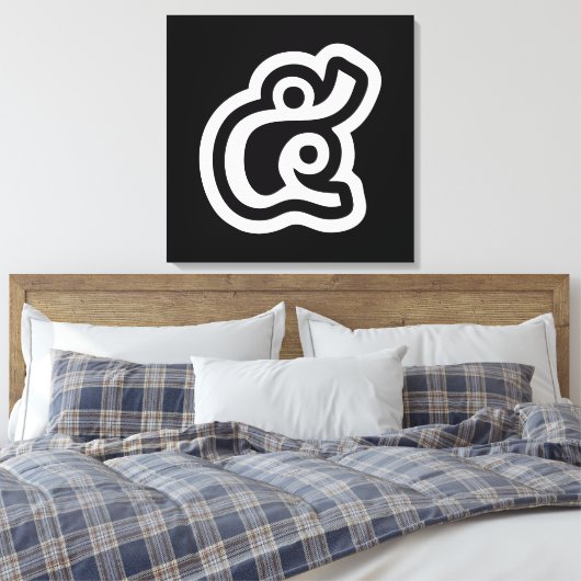 Thailand nummer 5 / Vijf / ๕ (Haa/Ha) Thaise scrip Canvas Afdruk (Insitu (Slaapkamer))