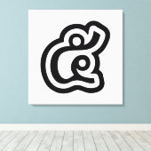 Thailand nummer 5 / Vijf / ๕ (Haa/Ha) Thaise scrip Canvas Afdruk (Insitu (Houten vloer))