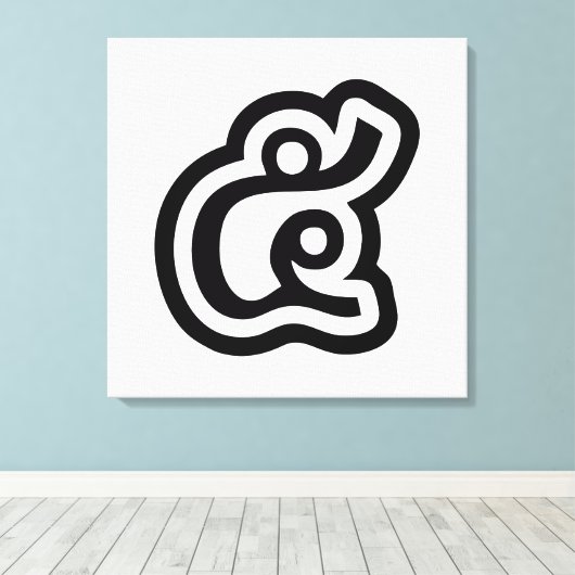 Thailand nummer 5 / Vijf / ๕ (Haa/Ha) Thaise scrip Canvas Afdruk (Insitu (Houten vloer))