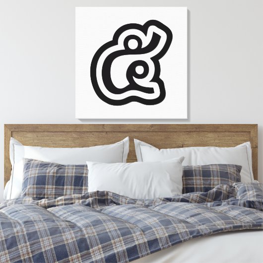 Thailand nummer 5 / Vijf / ๕ (Haa/Ha) Thaise scrip Canvas Afdruk (Insitu (Slaapkamer))