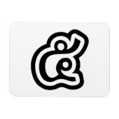 Thailand nummer 5 / Vijf / ๕ (Haa/Ha) Thaise scrip Magneet (Horizontaal)