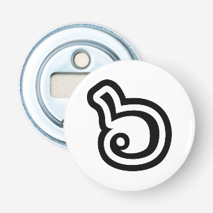 Thailand nummer 6 / Six / ๖ (Ho/Hok) Thaise taal Button Flesopener