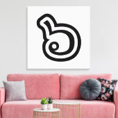 Thailand nummer 6 / Six / ๖ (Ho/Hok) Thaise taal Canvas Afdruk (Insitu (Woonkamer))