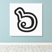 Thailand nummer 6 / Six / ๖ (Ho/Hok) Thaise taal Canvas Afdruk (Insitu (Houten vloer))