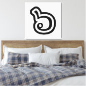 Thailand nummer 6 / Six / ๖ (Ho/Hok) Thaise taal Canvas Afdruk (Insitu (Slaapkamer))