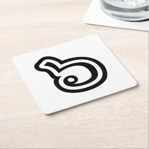 Thailand nummer 6 / Six / ๖ (Ho/Hok) Thaise taal Kartonnen Onderzetters