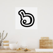 Thailand nummer 6 / Six / ๖ (Ho/Hok) Thaise taal Poster (Keuken)