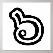 Thailand nummer 6 / Six / ๖ (Ho/Hok) Thaise taal Poster (Voorkant)