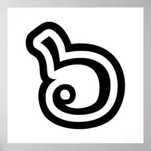 Thailand nummer 6 / Six / ๖ (Ho/Hok) Thaise taal Poster