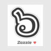 Thailand nummer 6 / Six / ๖ (Ho/Hok) Thaise taal Sticker (Vel)