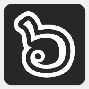 Thailand nummer 6 / Six / ๖ (Ho/Hok) Thaise taal Vierkante Sticker