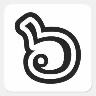 Thailand nummer 6 / Six / ๖ (Ho/Hok) Thaise taal Vierkante Sticker