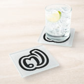 Thailand nummer 7 / Seven / ๗ (Jed/Chet) Thai Glazen Onderzetter (Schuin)