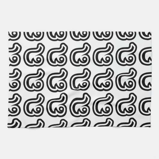 Thailand nummer 8 / Acht / ๘ (Bad/Paet) Thai Theedoek (Horizontaal)