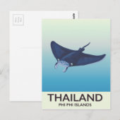 Thailand Phi Phi-eilanden Reisposter Briefkaart (Voorkant / Achterkant)