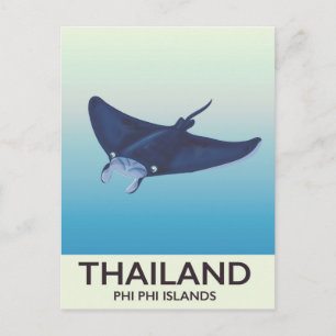 Thailand Phi Phi-eilanden Reisposter Briefkaart