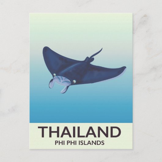 Thailand Phi Phi-eilanden Reisposter Briefkaart (Voorkant)