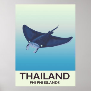 Thailand Phi Phi-eilanden Reisposter Poster