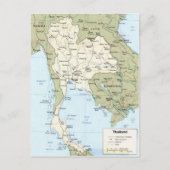 Thailand-plattegrond briefkaart (Voorkant)