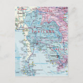 Thailand-plattegrond briefkaart (Voorkant)