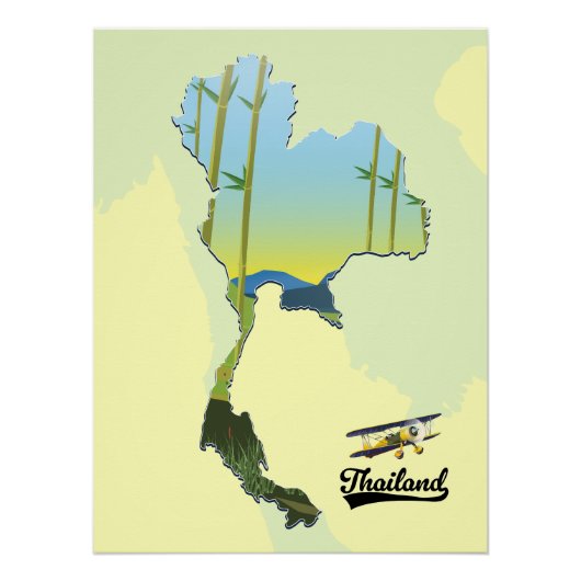 Thailand Reisgids kaart Perfect Poster (Voorkant)