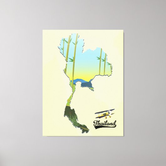 Thailand Reisplattegrond Canvas Afdruk (Voorkant)