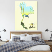 Thailand Reisplattegrond Canvas Afdruk (Insitu (Slaapkamer))