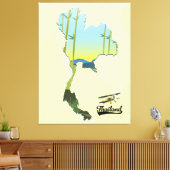 Thailand Reisplattegrond Canvas Afdruk (Insitu (Woonkamer))