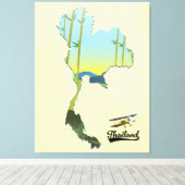 Thailand Reisplattegrond Canvas Afdruk (Insitu (Houten vloer))
