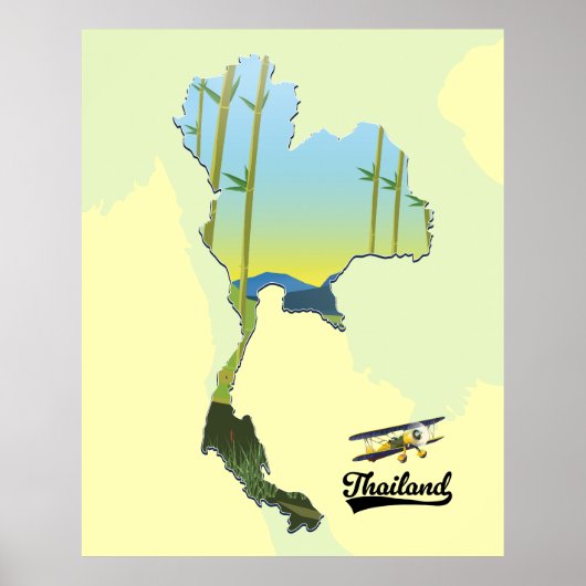 Thailand Reisplattegrond Poster (Voorkant)
