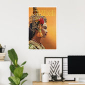 Thailand Reisposter Thaise Vrouw Kunst Airline Poster (Thuiskantoor)