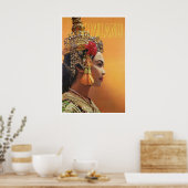 Thailand Reisposter Thaise Vrouw Kunst Airline Poster (Keuken)