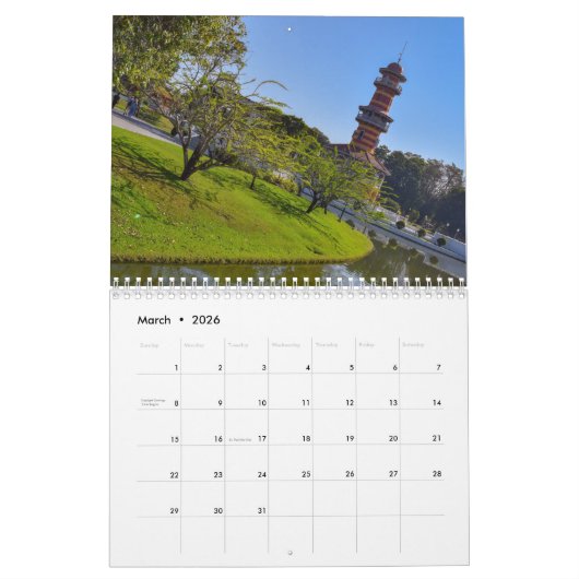 Thailand Reizen en Bestemming Kalender (Mar 2026)