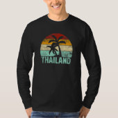 Thailand Retro Palm Tree Sunset Souvenir V T-shirt (Voorkant)