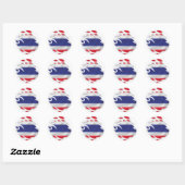Thailand Ripped Flag Classic Round Sticker (Vel)