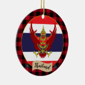 Thailand, Rode buffels en Thaise vlag Keramisch Ornament (Rechts)