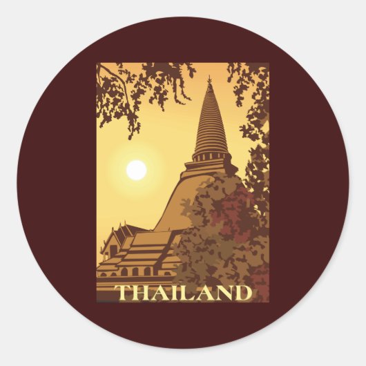 Thailand Ronde Sticker (Voorkant)