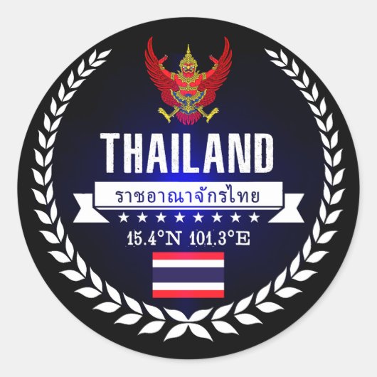 Thailand Ronde Sticker (Voorkant)