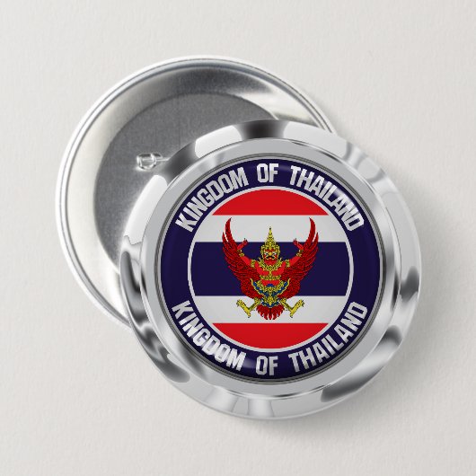 Thailand Round Embleem Ronde Button 7,6 Cm (Voorkant /achterkant)