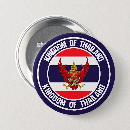 Thailand Round Embleem Ronde Button 7,6 Cm (Voorkant /achterkant)
