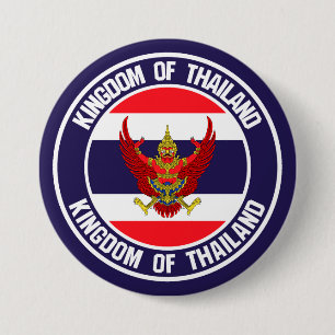 Thailand Round Embleem Ronde Button 7,6 Cm