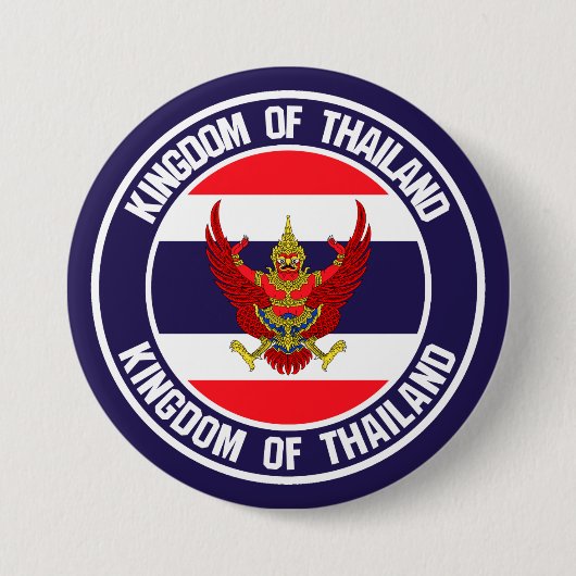 Thailand Round Embleem Ronde Button 7,6 Cm (Voorkant)