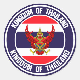 Thailand Round Embleem Ronde Sticker