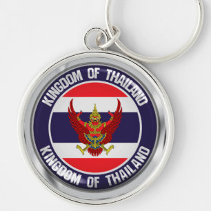Thailand Round Embleem Sleutelhanger