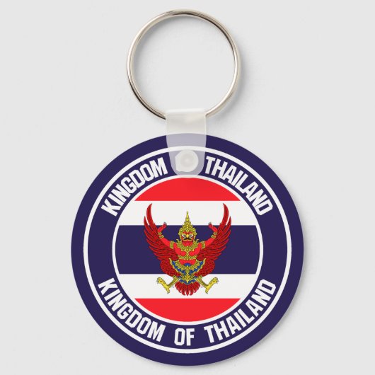 Thailand Round Embleem Sleutelhanger (Voorkant)