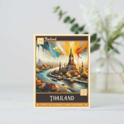 Thailand |  schilderij briefkaart (Staand voorkant)