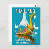Thailand, schoonheid en romance, vintage briefkaart (Voorkant / Achterkant)